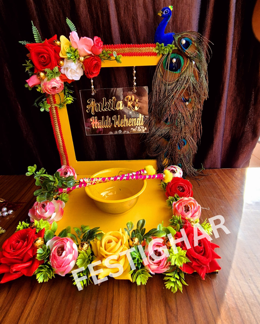 Peacock Haldi Platter