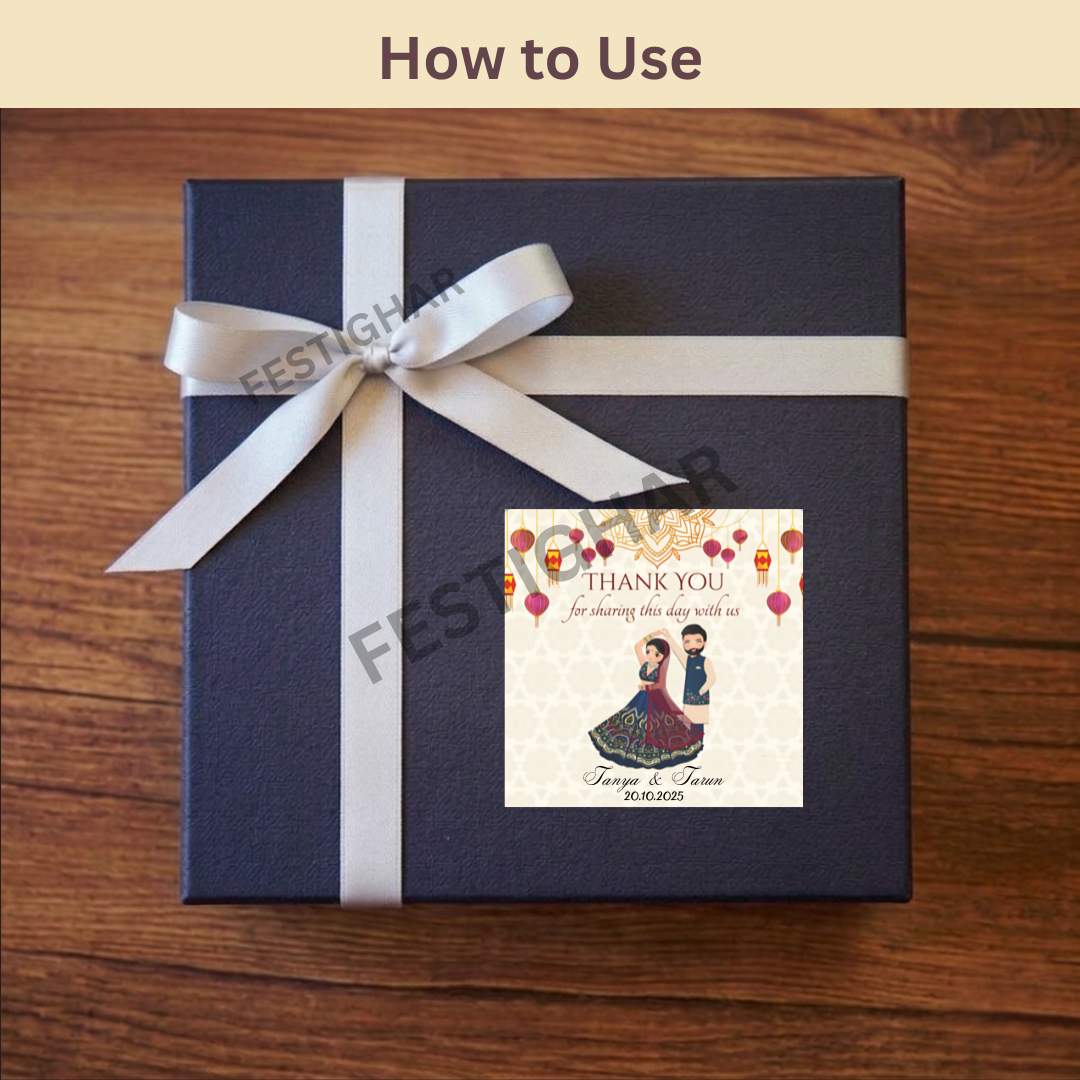 Gift sticker for wedding in square