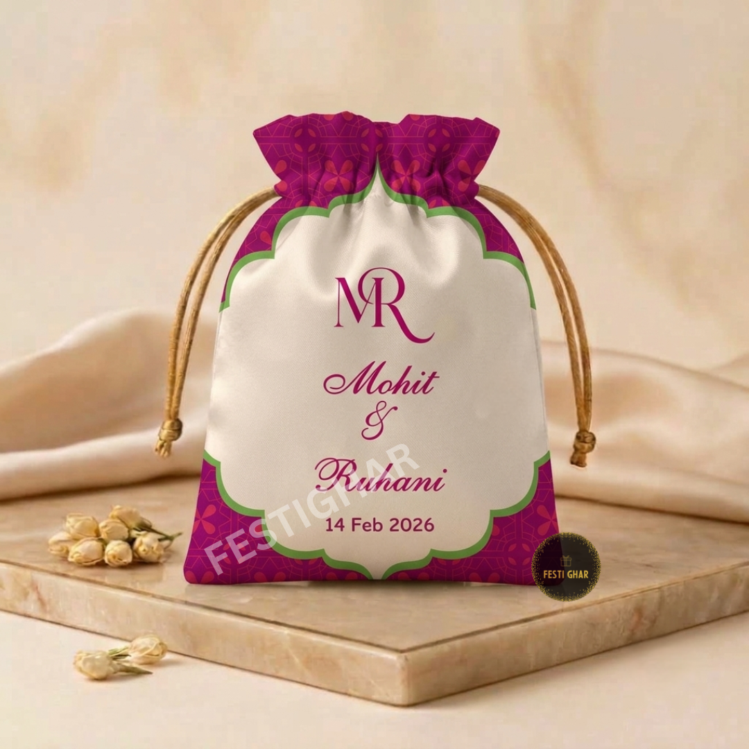 Customized satin potlis