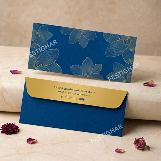 Personalised Money Envelopes - Blue floral theme