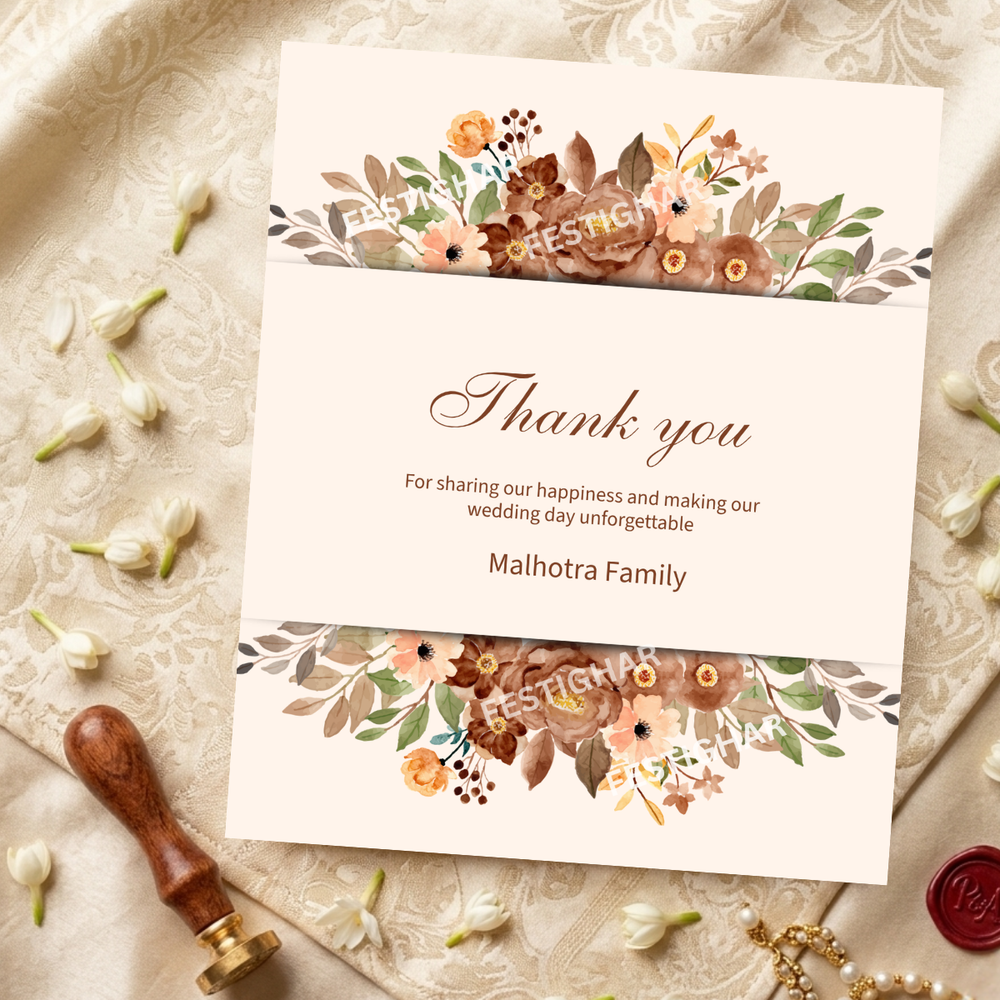 Floral Thank you Cards customized