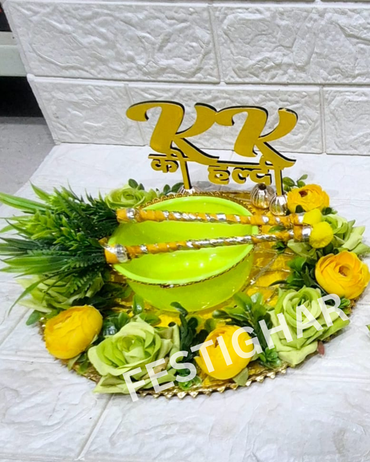 Haldi Platter in green