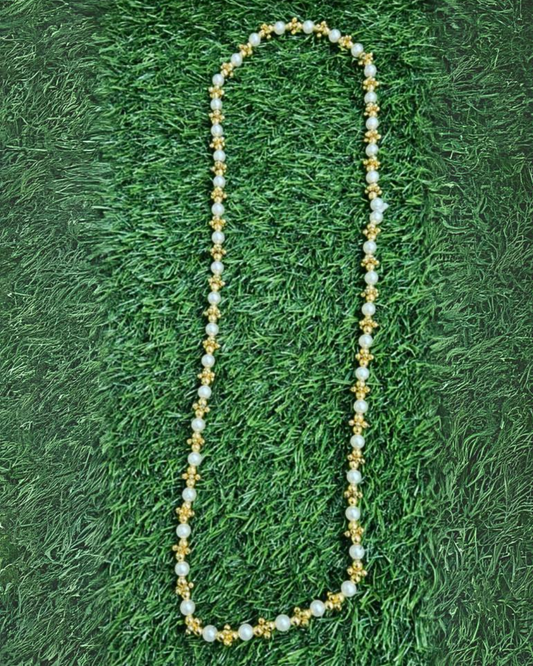 Gold White colour Baraat Mala