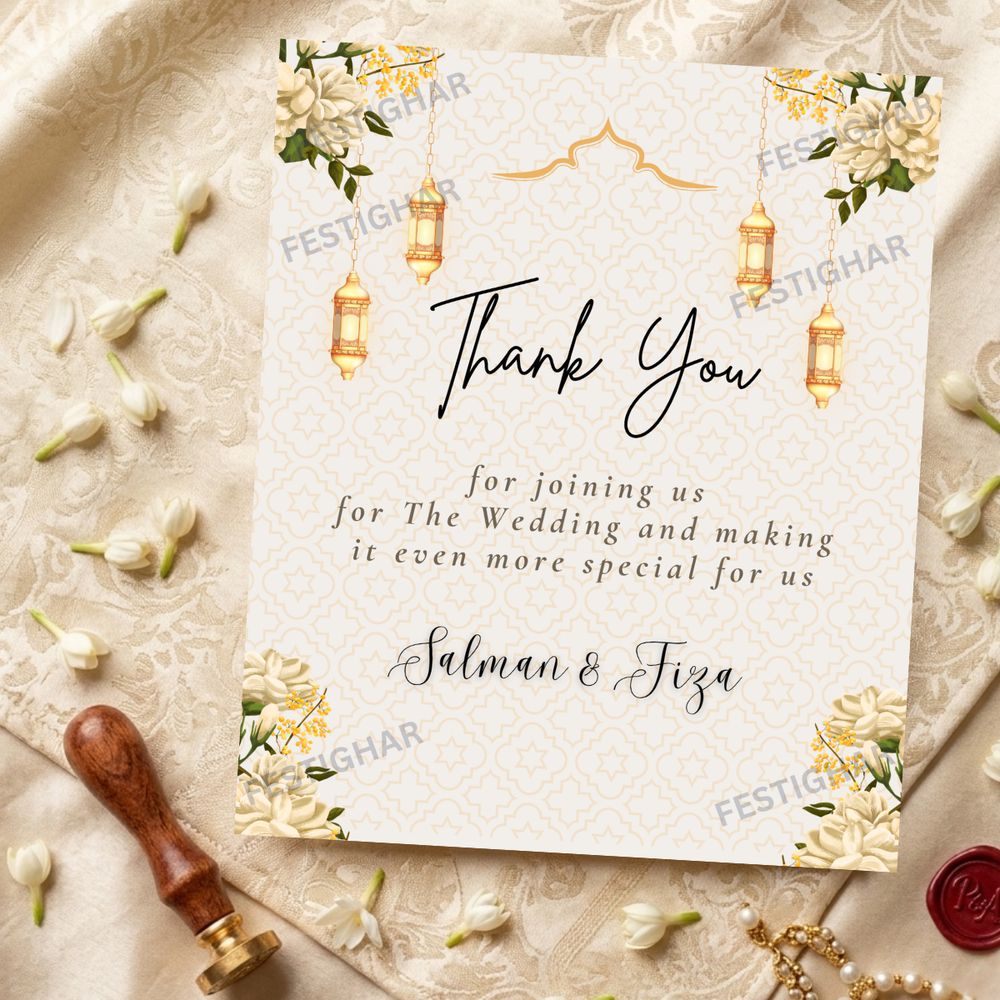 Personalised Thank you Cards lantern theme
