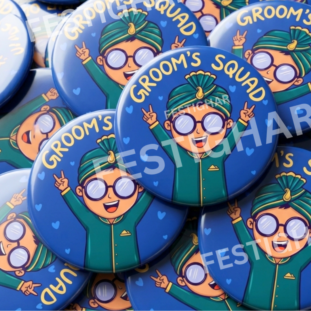 Groom's Squad wedding badges