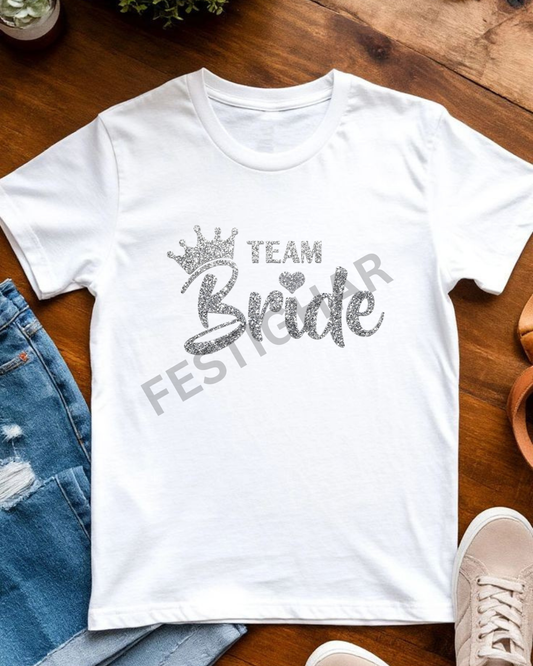 Sparkle T-Shirt - Team Bride with crown
