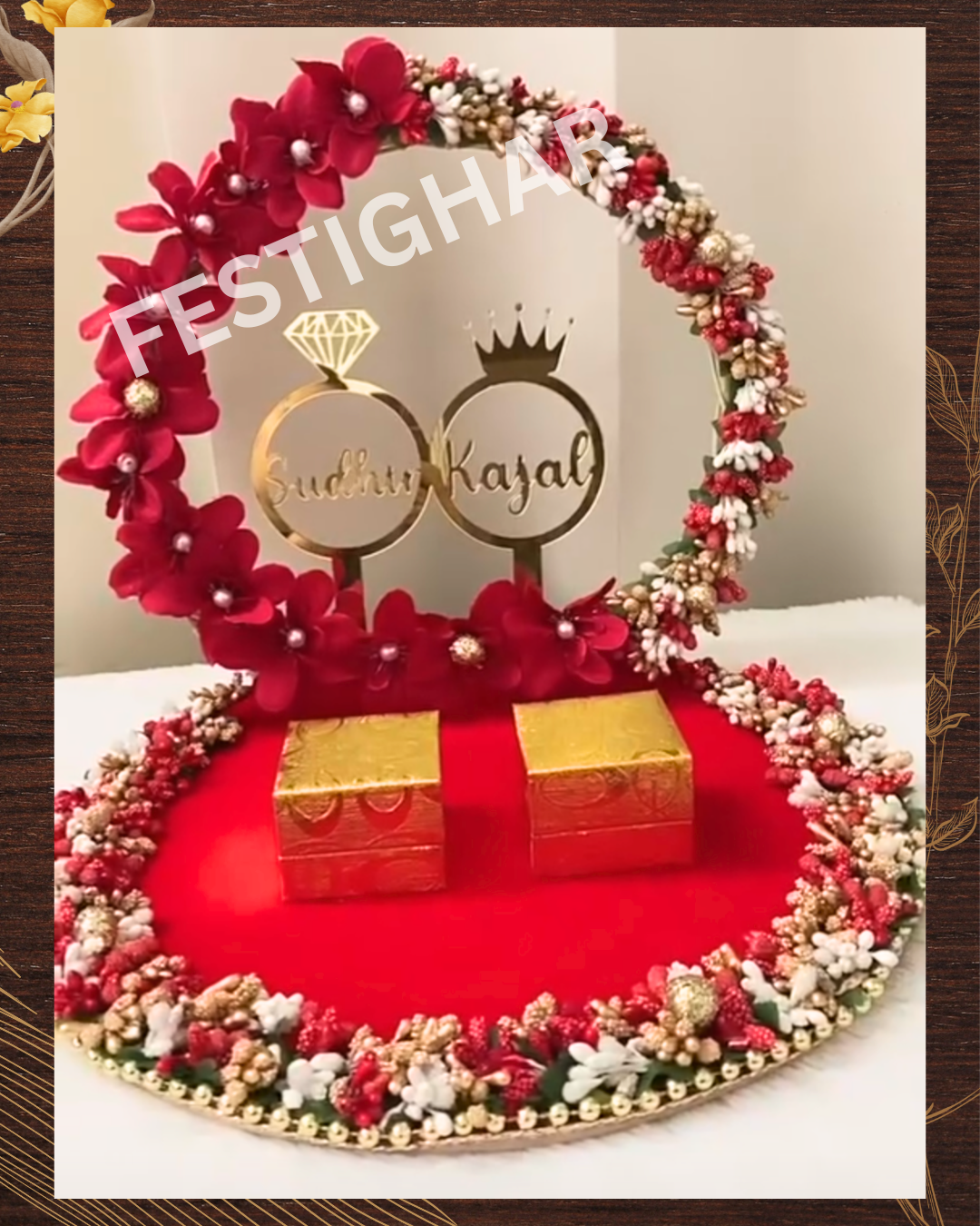 Engagement Platter red and white