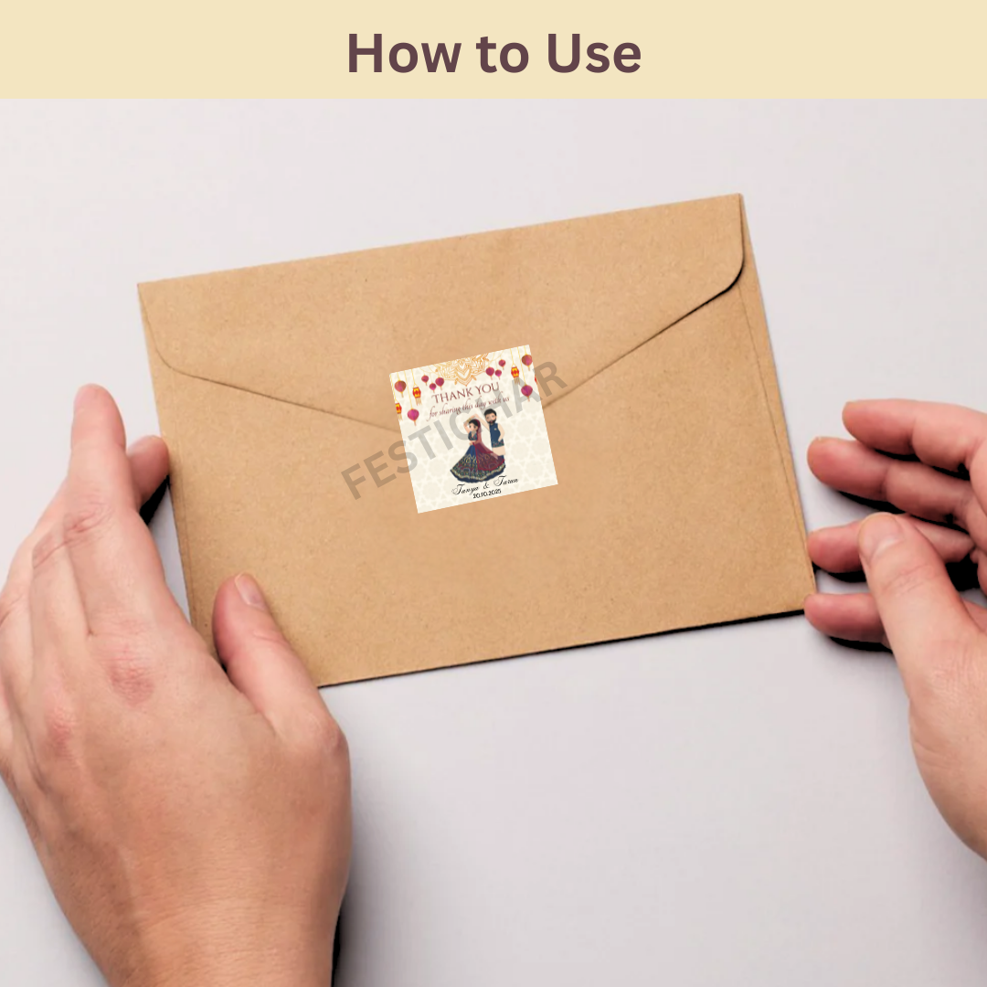 Gift sticker for wedding in square