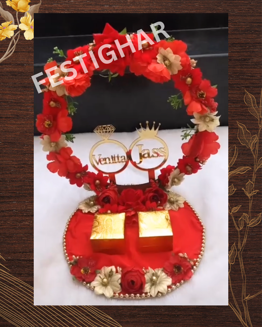 Engagement Platter red and gold