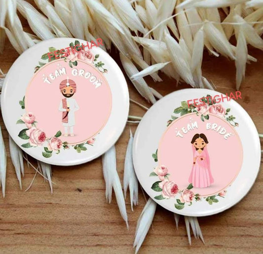 Bride and Groom Badges