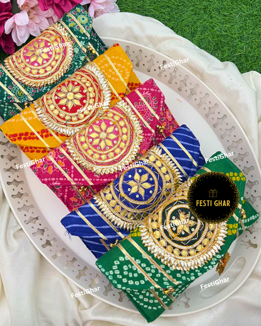 Bandhani Gota Jaipuri Purse