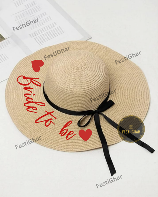 Bride to be Beach Hats with hearts