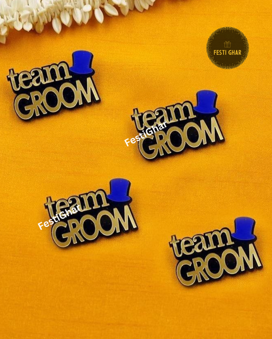Team Groom Brooches with cap