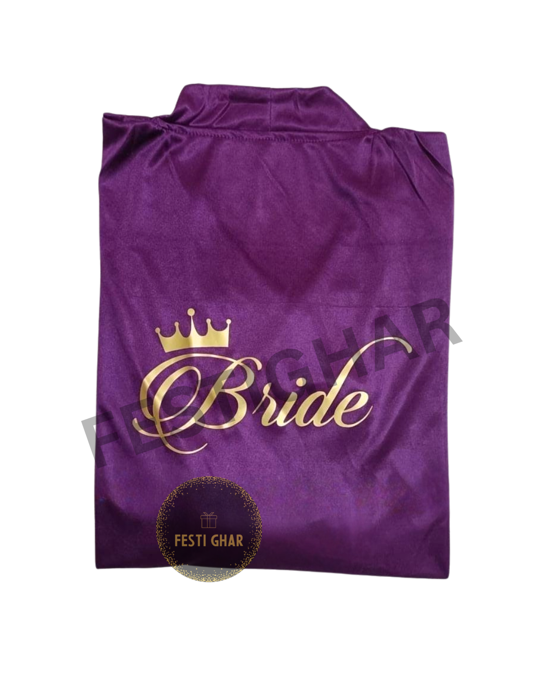 Classic Bridal Robe - Bride with Crown