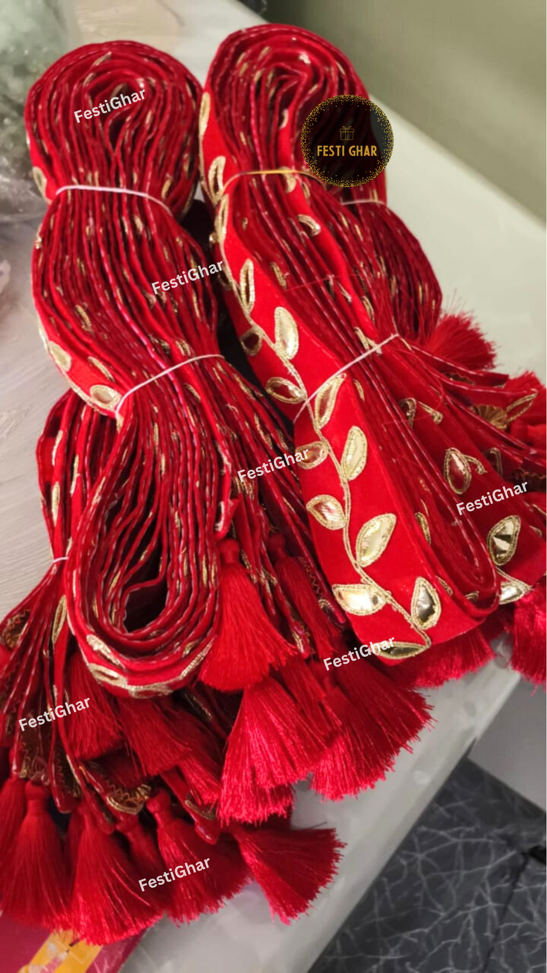 Baraat Swagat Dupatta with tassles