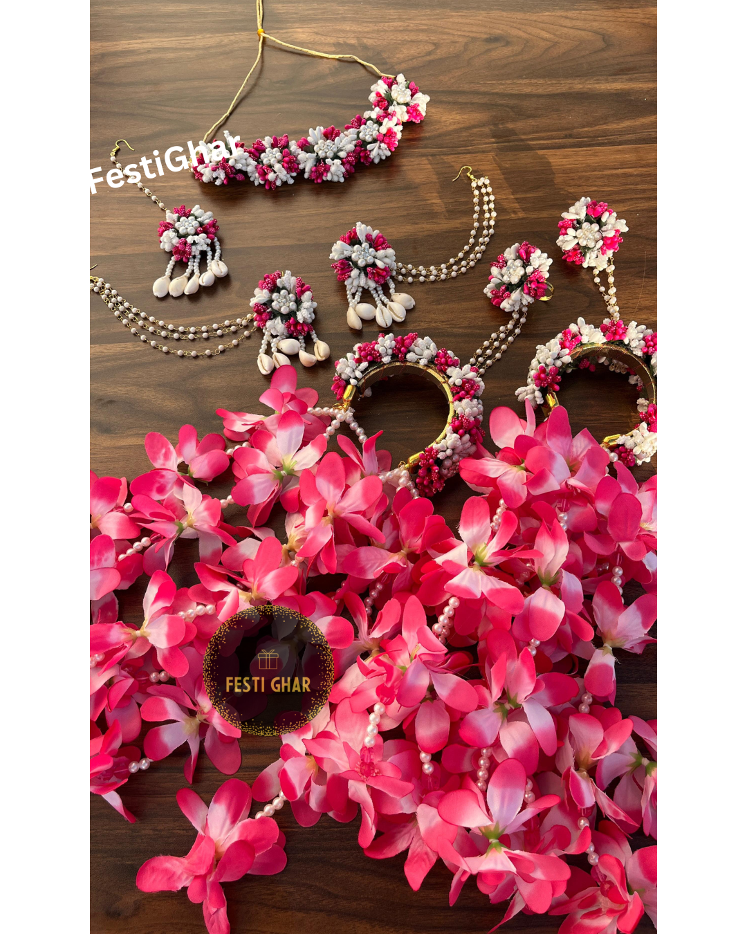 Red Heavy Flower Jewellery