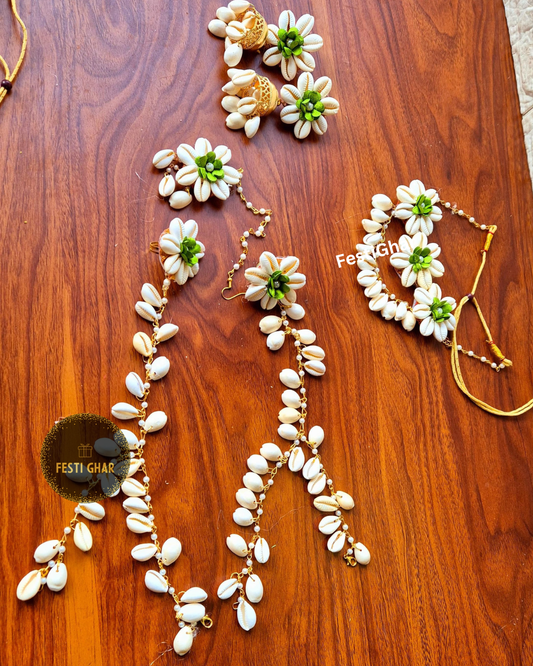 Green and White shell Jewellery