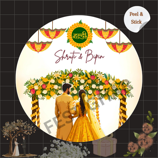 Gift sticker for Haldi ceremony