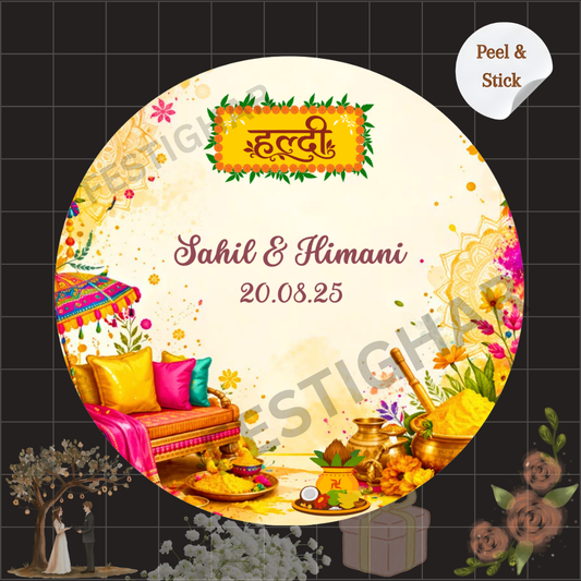 Gift sticker for Haldi function