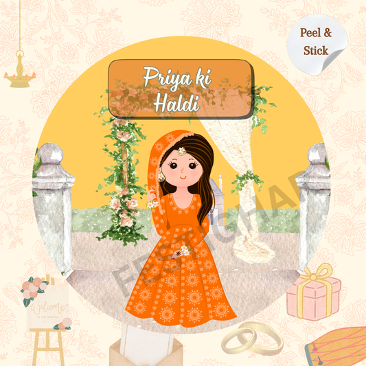 Haldi stickers for Bride