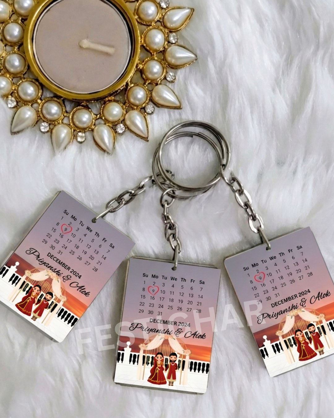 Calendar Keychain for wedding
