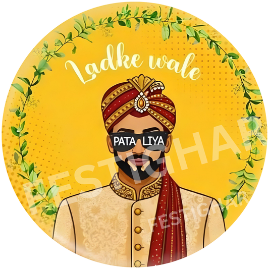 LadkeWale badges in yellow colour