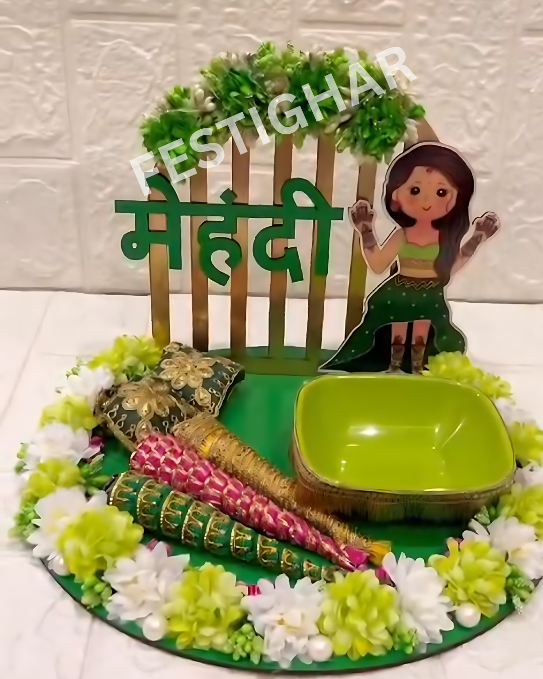 Mehendi Platter with peacock