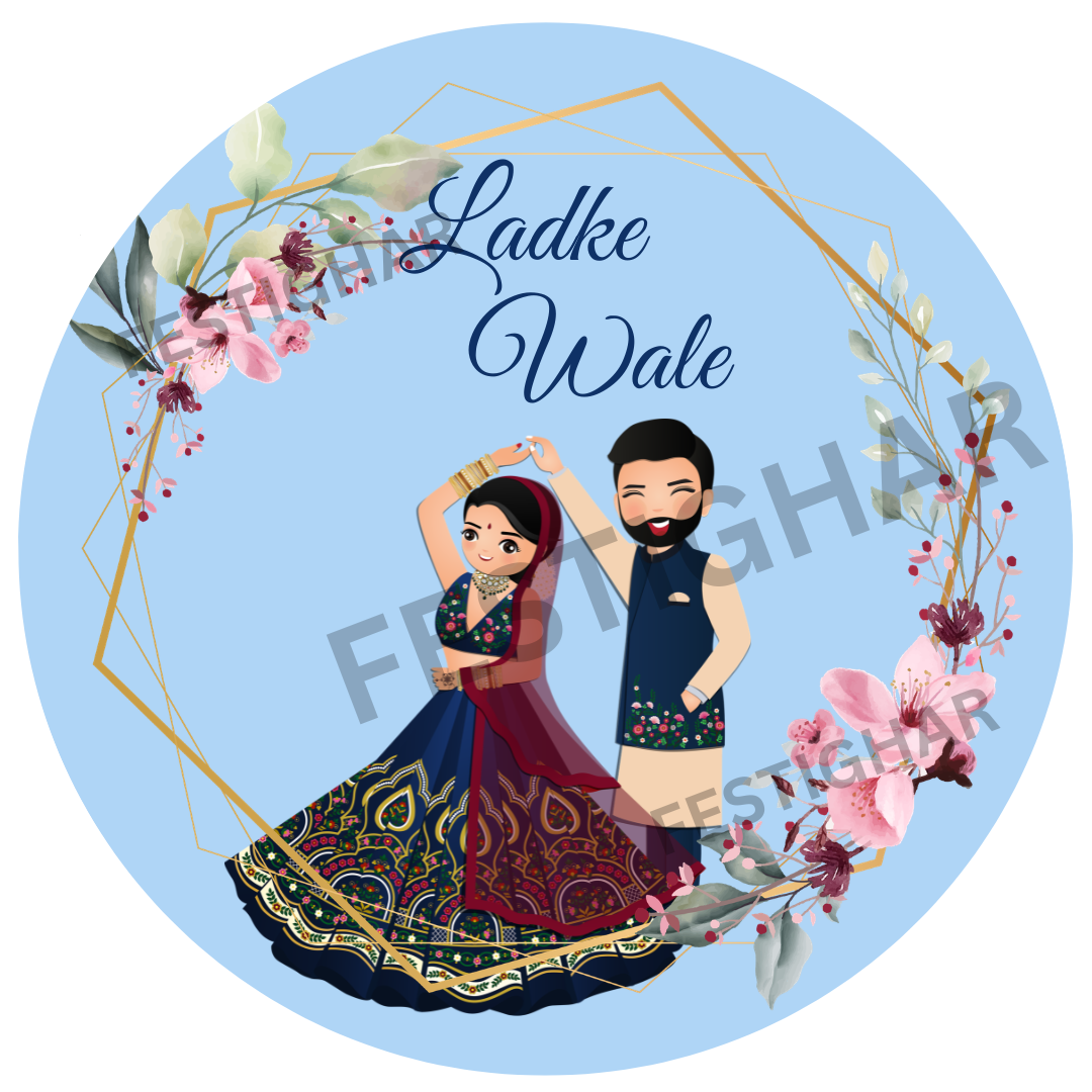 Ladke Wale Badges in light blue