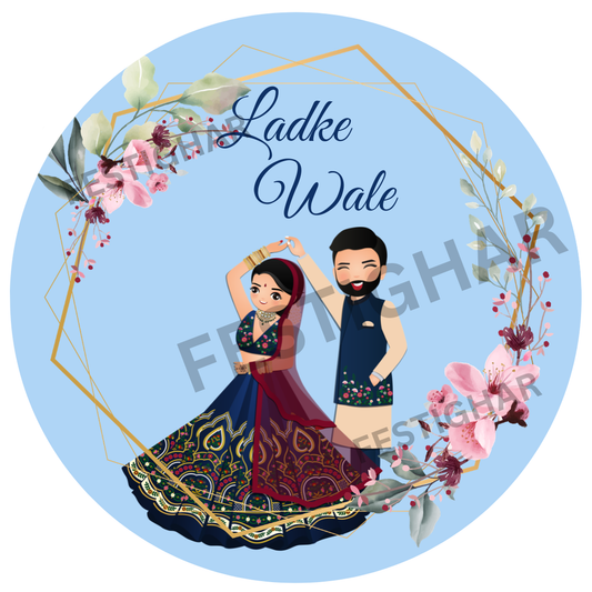 Ladke Wale Badges in light blue