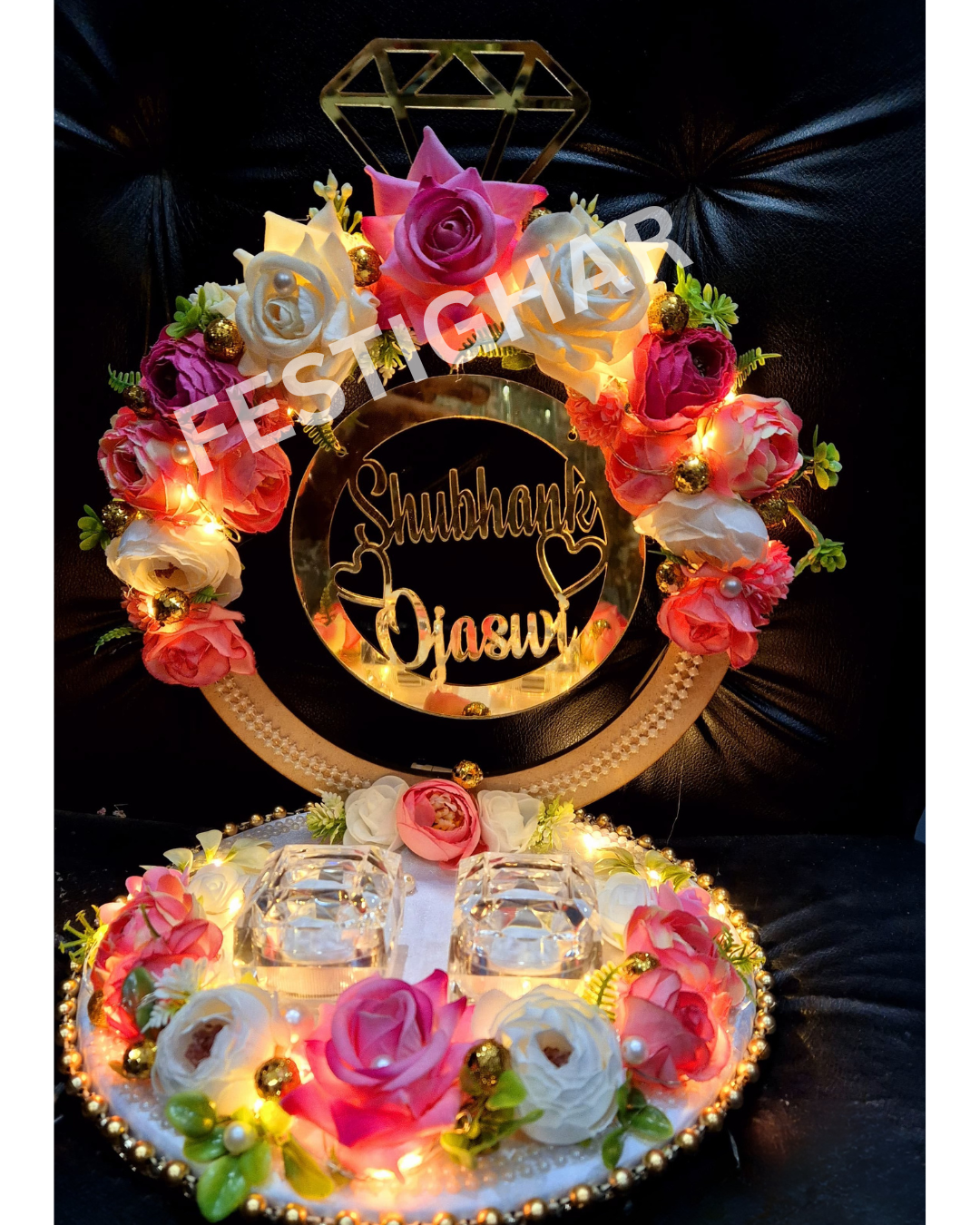 Beautiful Floral Engagement Platter