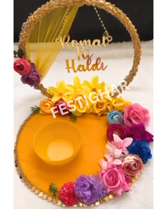 Haldi Platter for wedding with customized name