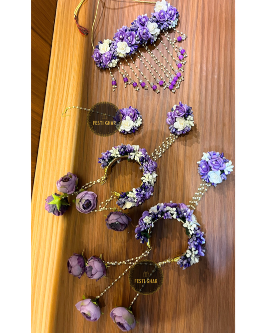 Lilac flower jewelry set