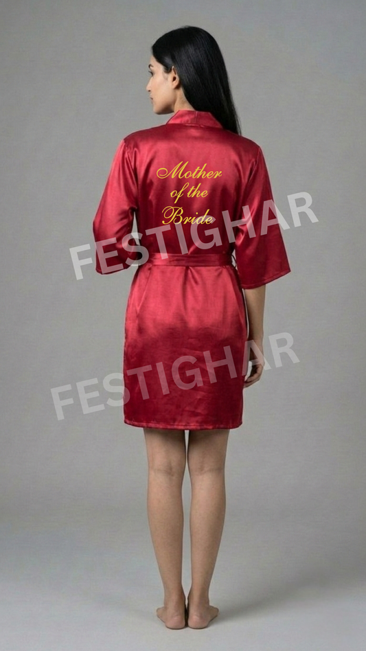 Premium Satin Robe - Mother of the Bride