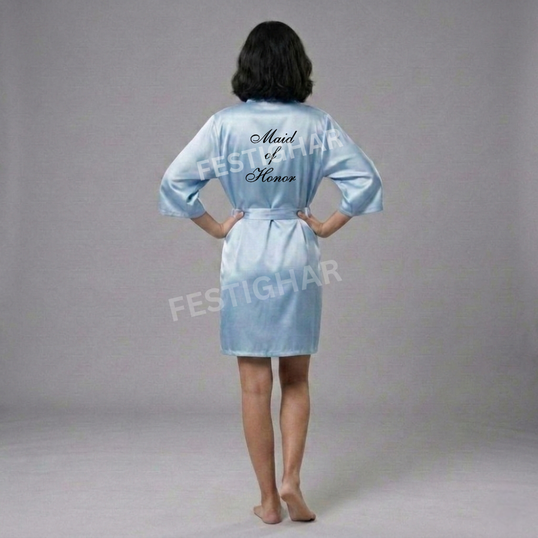 Premium Satin Robe - Maid of Honor