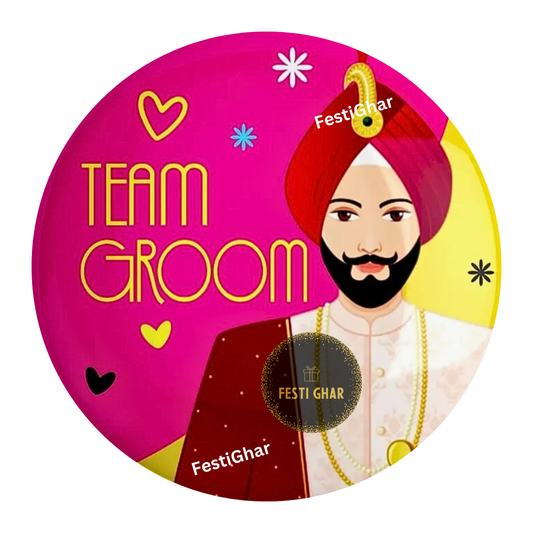 Team Groom Sikh Badges