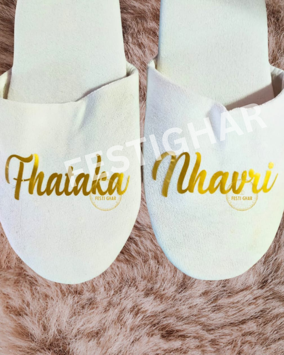 Customized Slippers in white colour