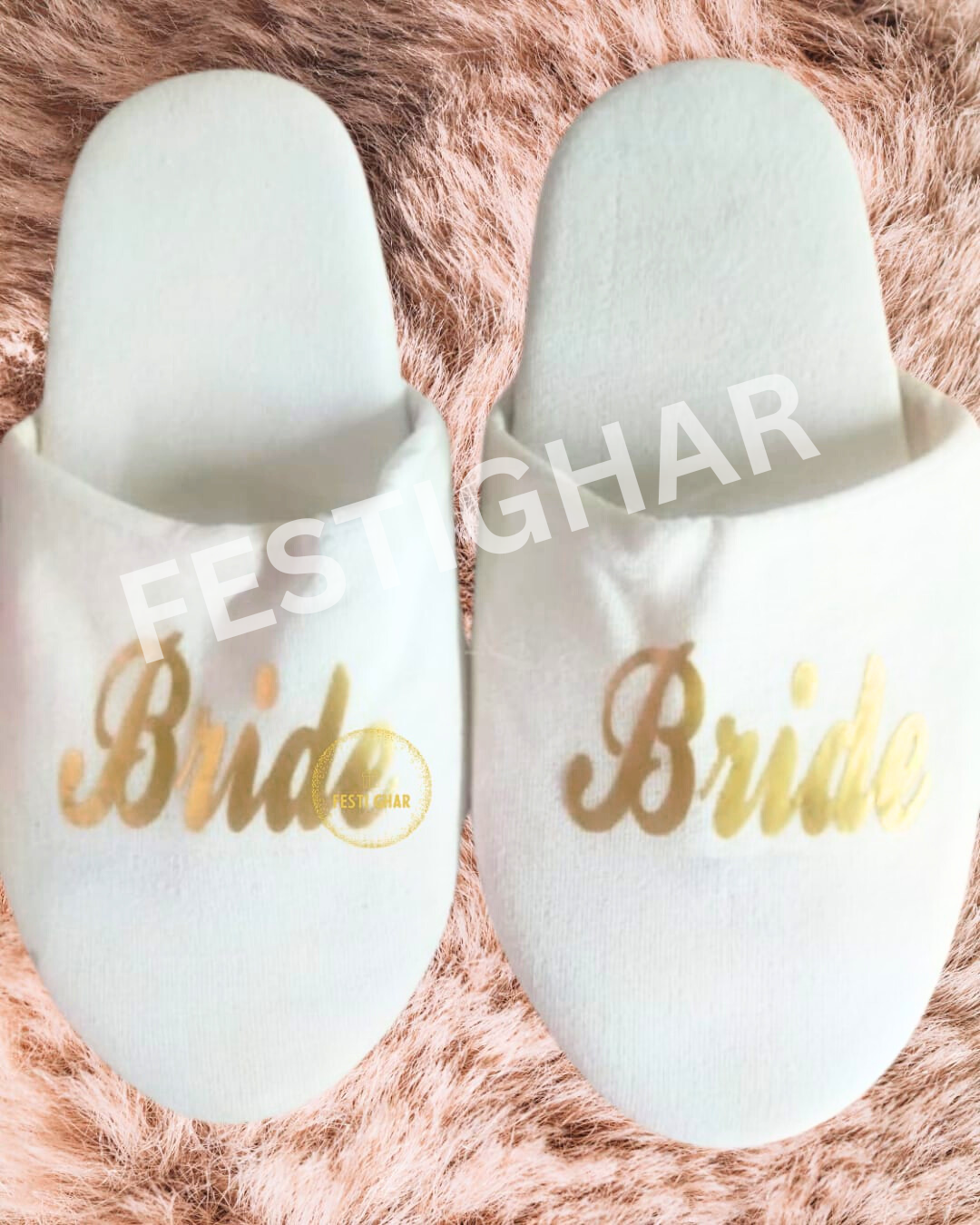Customized Slippers in white colour