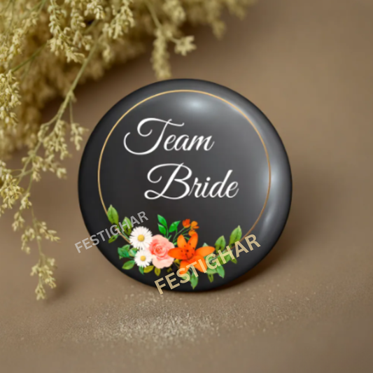Team Bride Badges floral