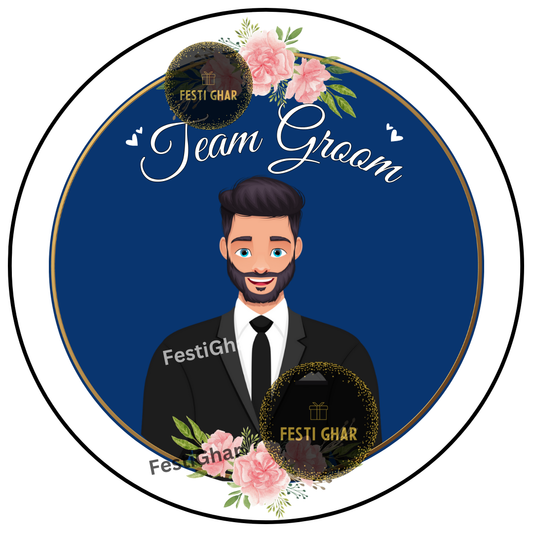 Team Groom Badges in Suit
