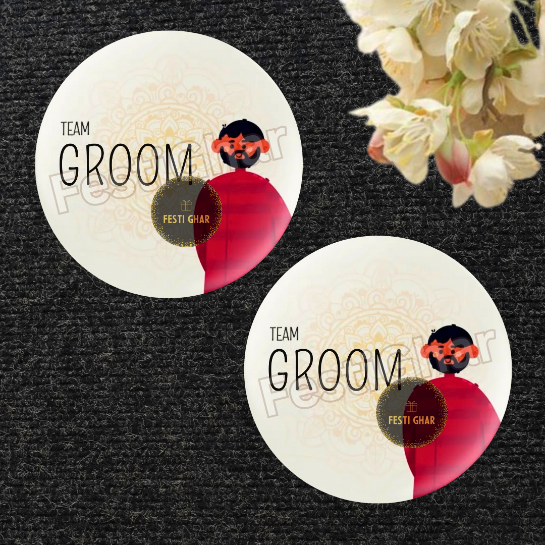 Team Groom New funky Badges