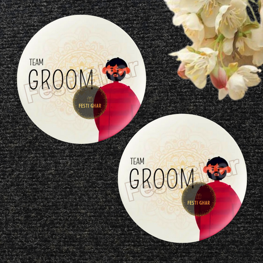 Team Groom New funky Badges