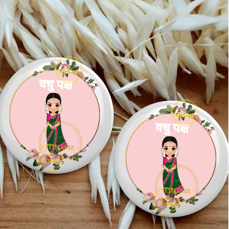 Vadhu Paksh Badge in pastel Pink