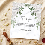 White floral Thank you Cards customized