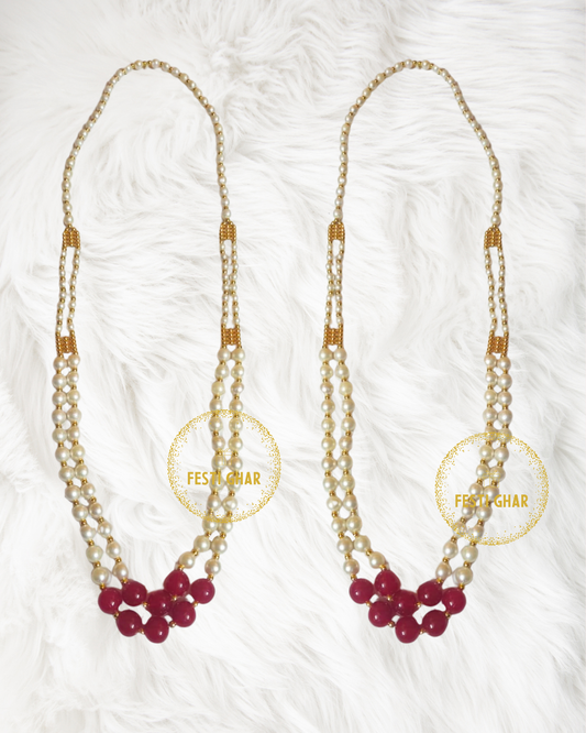 Elegant baraat welcome mala with pearls