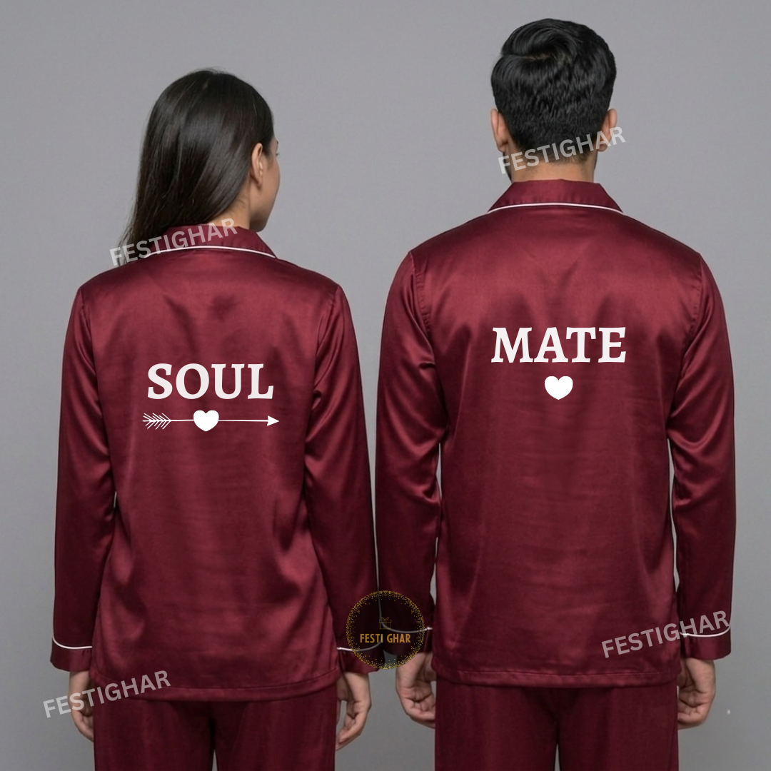 Couple Satin Pajama Set - Soulmate set