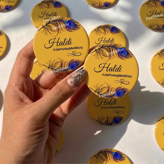 customized badges for Haldi function
