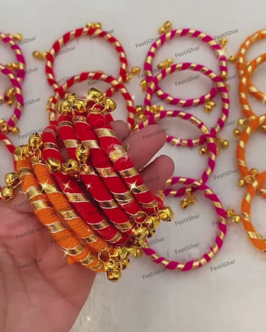 Bangles with ghungree for Haldi return favours